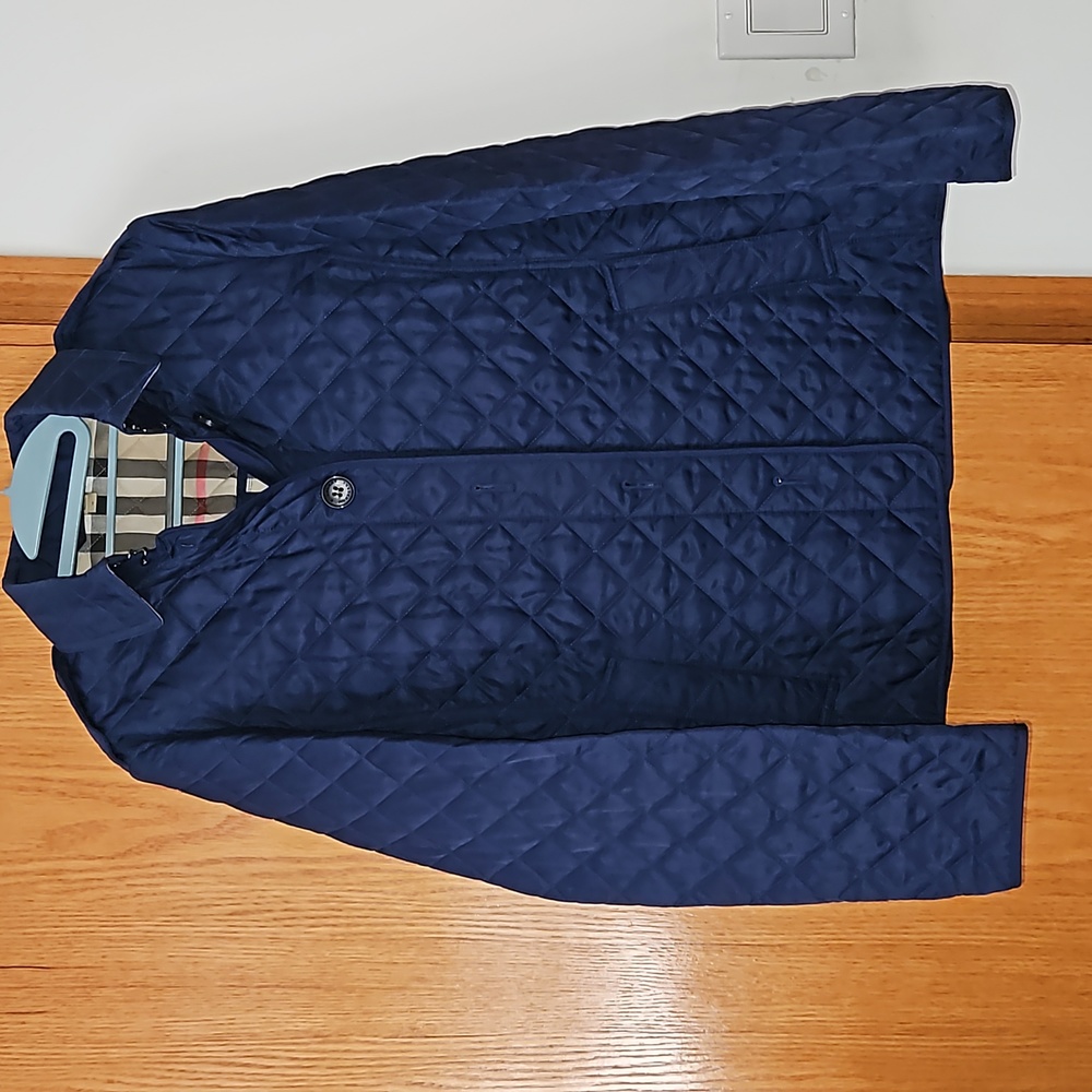 Blue, size Medium, Burberry quilt jacket